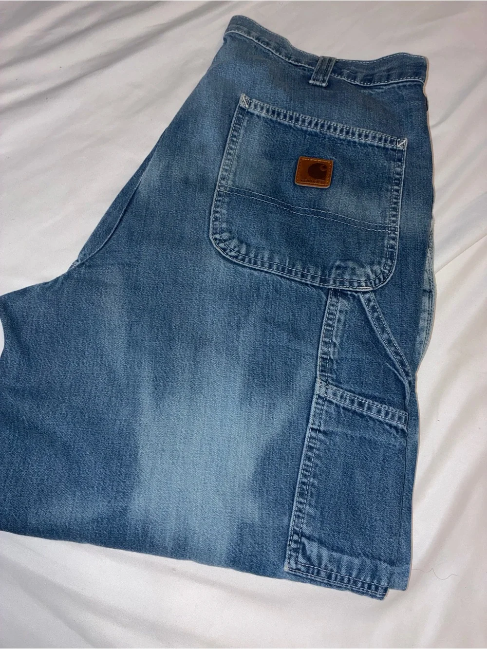 Y2K Carhartt Men's Distressed Dungaree Jeans